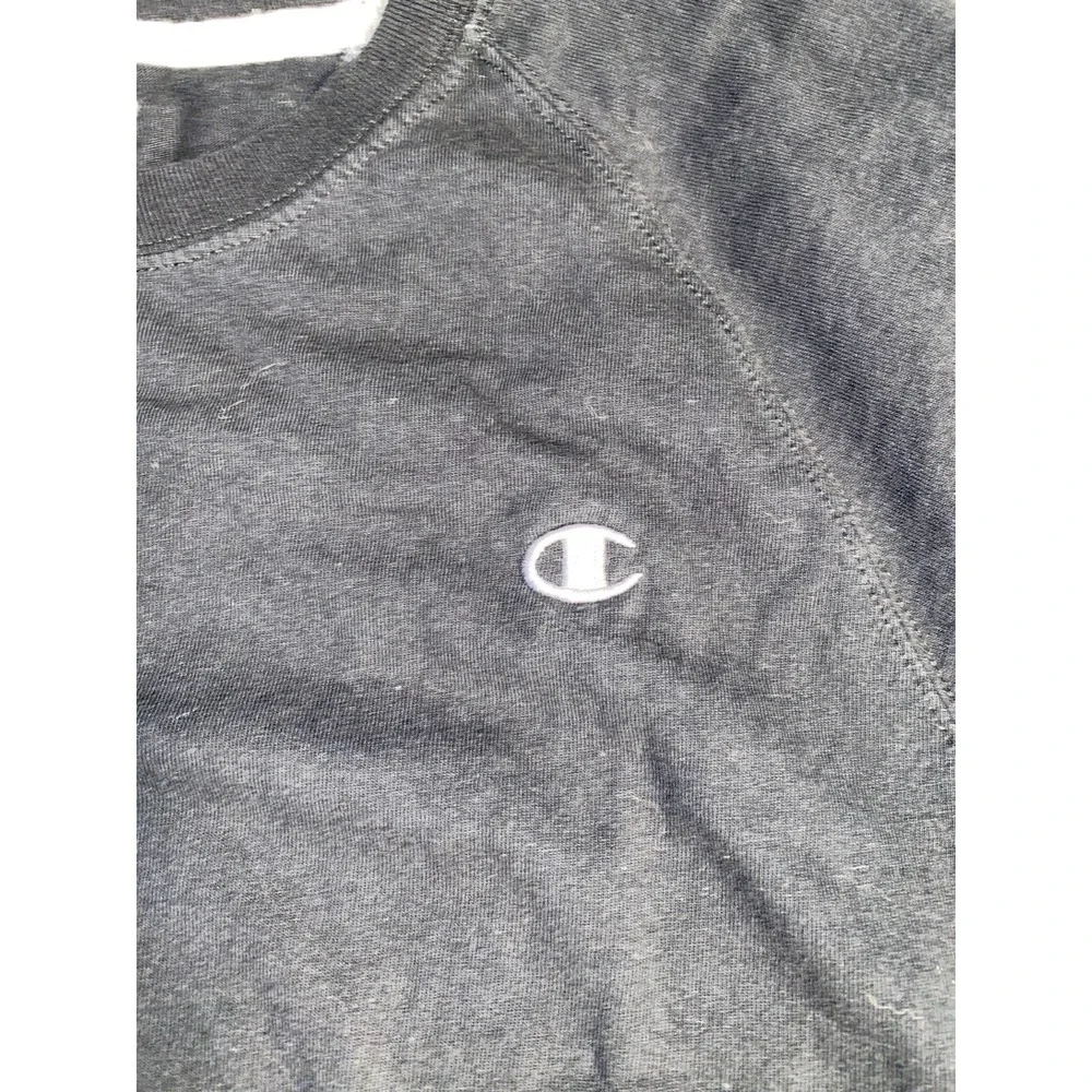 Champion Activewear Top Mens Large Black Solid Authentic Fit Crew Neck Pony Logo